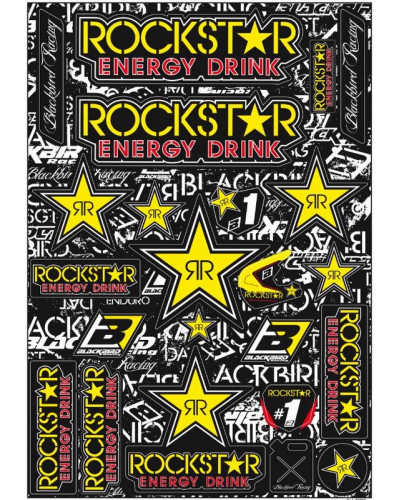Stickers Déco Moto BLACKBIRD Planche de stickers BLACKBIRD Rockstar Energy