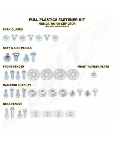 Visserie Moto Standard BOLT Kit vis complet de plastiques Bolt Honda CR125/250