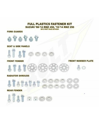 Visserie Moto Standard BOLT Kit vis complet de plastiques Bolt Suzuki RM-Z450/250