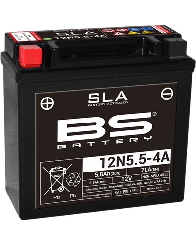 Batterie Moto BS BATTERY Batterie BS 12N5.5-4A SLA