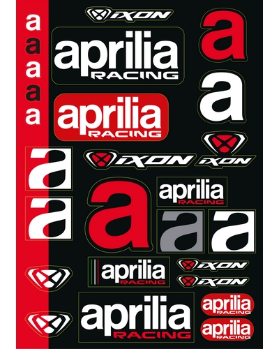 Stickers Déco Moto IXON Aprilia Replica 22 noir-rouge