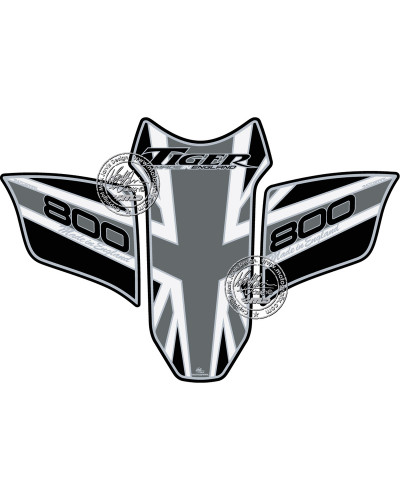 Protection Réservoir Moto MOTOGRAFIX Protection de réservoir MOTOGRAFIX 3pcs noir/gris Triumph Tiger800