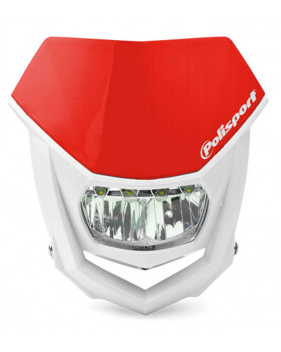 Plaque Phare Moto POLISPORT Plaque phare POLISPORT Halo LED rouge/blanc