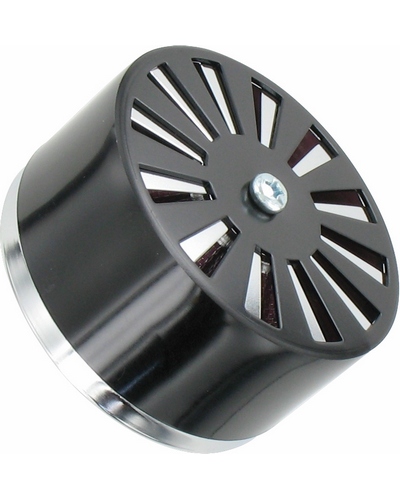 Filtre à Air Conique Moto POWY Filtre à Air Diamètre 28 mm - Anodisé Noir