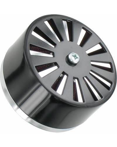 Filtre à Air Conique Moto POWY Filtre à Air Diamètre 35 mm - Anodisé Noir