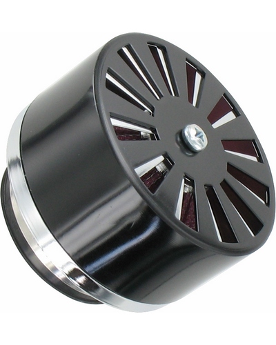 Filtre à Air Conique Moto POWY Filtre à Air Diamètre 54 mm - Anodisé Noir