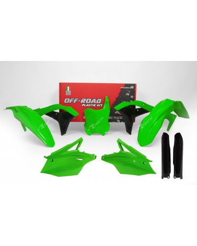 Kit Plastique Moto RACETECH Kit plastique RACETECH vert fluo/noir Kawasaki KX250F