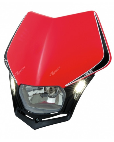 Plaque Phare Moto RACETECH Plaque phare RACETECH V-Face Led rouge