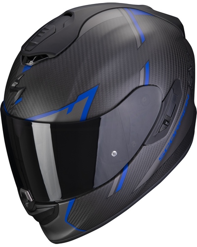 Casque Intégral Moto SCORPION EXO Exo-1400 Evo Carbon air Kendal noir-bleu