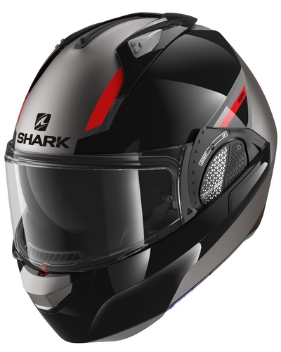 Casque Modulable Moto SHARK Evo-GT Sean noir-rouge