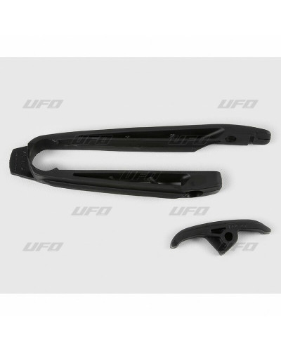 Pions Bras Oscillant Moto UFO Kit patin de bras oscillant + patin de chaîne inférieur UFO noir KTM