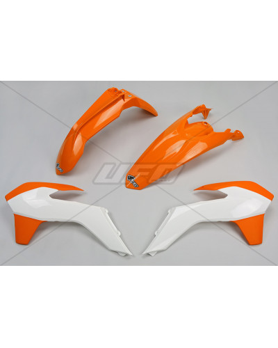 Kit Plastique Moto UFO Kit plastique UFO couleur origine (15-16) orange/blanc KTM