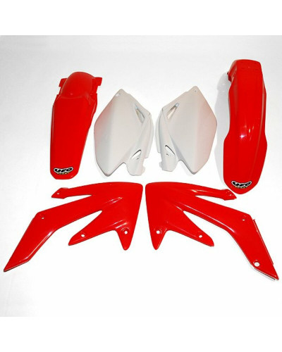 Kit Plastique Moto UFO Kit plastique UFO couleur origine rouge/blanc Honda CRF250R