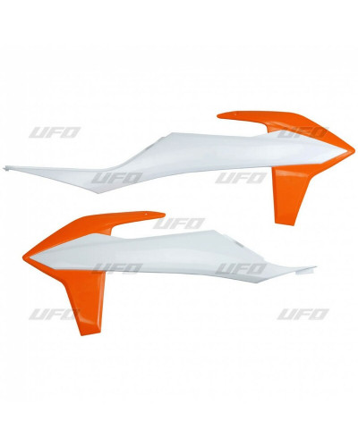 Ouies Radiateur Moto UFO Ouies de radiateur UFO orange/blanc KTM EXC/SX/EXC-F/SX-F