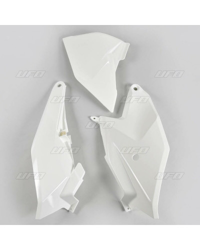 Plaque Course Moto UFO Plaques latérales + cache boîte à air UFO blanc KTM SX85