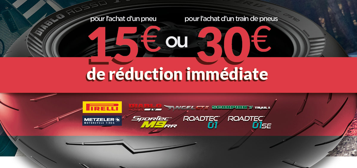 -30€ sur les pneus Pirelli & Metzeler