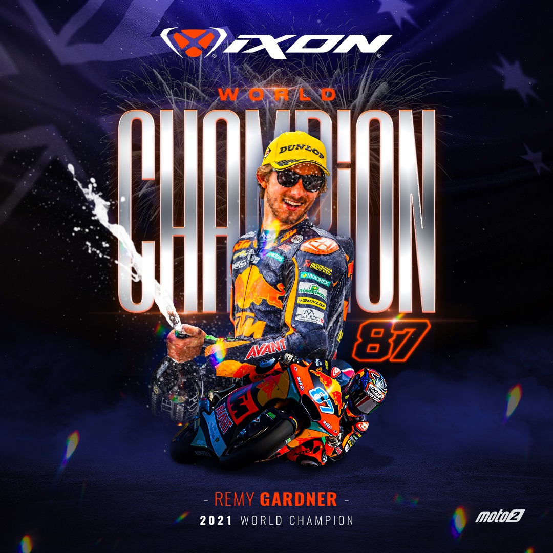 Le pilote Ixon Remy Gardner champion du monde Moto 2