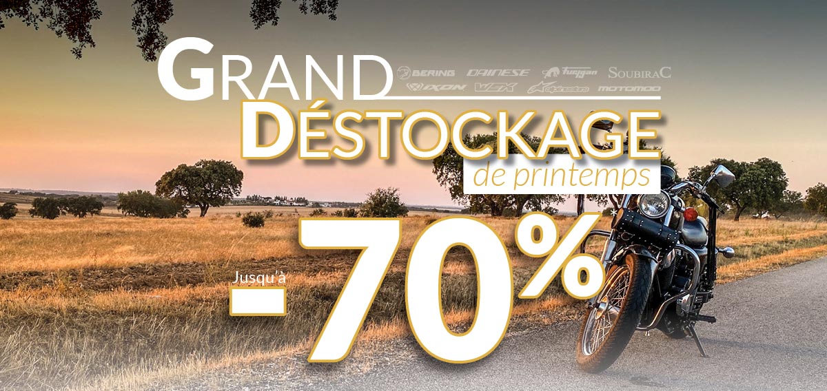 Grand déstockage jusqu'à -70% sur les vêtements moto de grandes marques