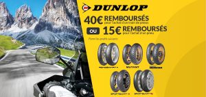 Offre Dunlop : jusqu'à 40€ remboursés sur vos pneus moto