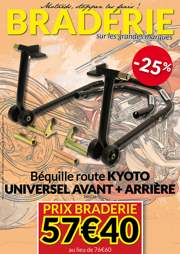 -25% Béquille route Kyoto Universel Avant Arrière à 57€40 au lieu de 76€60