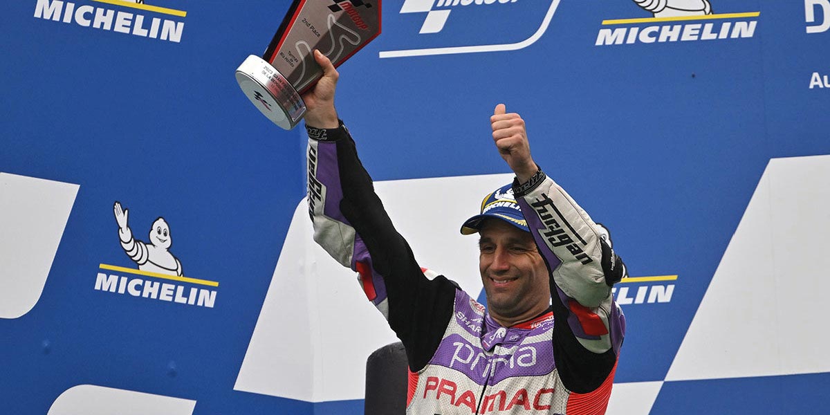 Johann Zarco sur le podium - Moto GP 2023