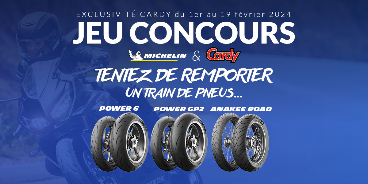Jeu concours : des trains de pneus Michelin Power 6, Power GP2 et Anakee Road à gagner