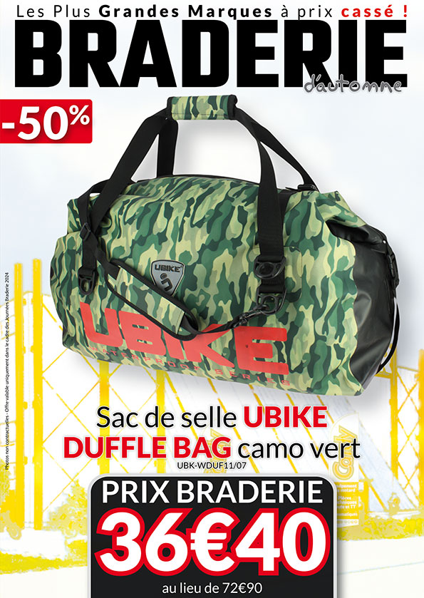 Sac de selle UBIKE Duffle Bag Camo Vert à -50% 36,40€ au lieu de 72,90€