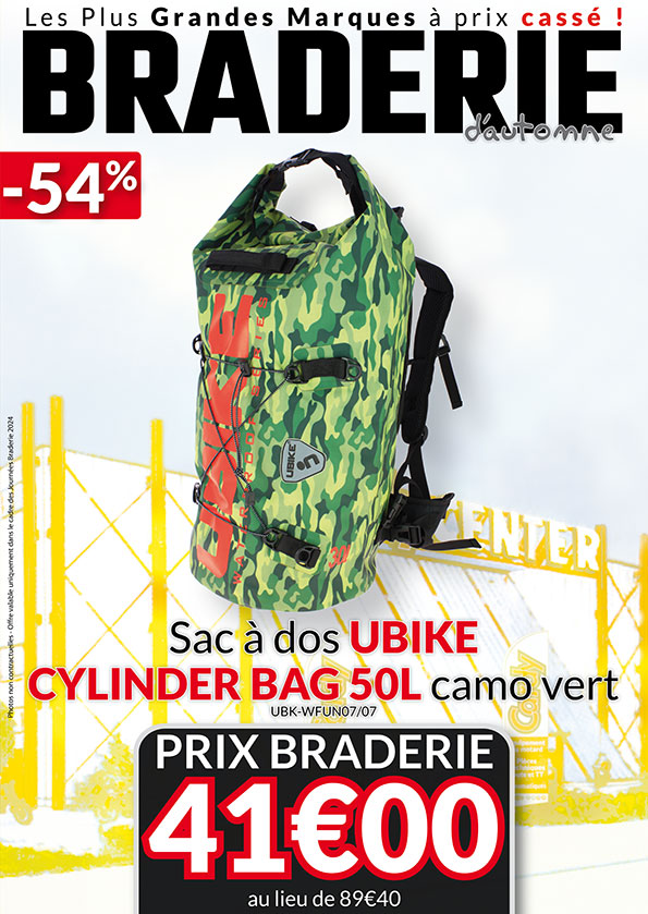 Sac à dos UBIKE Cylinder Bag 50L Camo Vert à -54% 41€ au lieu de 89,40€