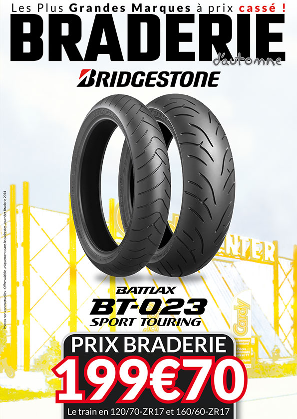 Bridgestone Sport Touring BT-023 199,70€ le train en 120/70-ZR17 et 160/60-ZR17
