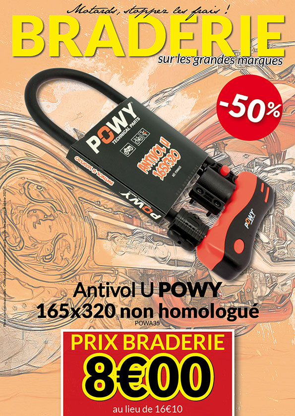-50% Antivol U Powy 165x320 à 8€ au lieu de 16€10