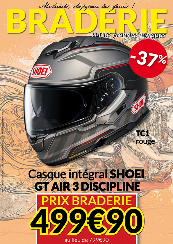 -37% Casque intégral Shoei GT Air 3 Discipline à 499€90 au lieu de 799€90