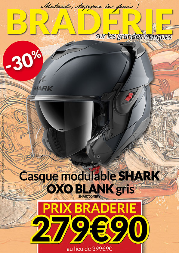 -30% Casque modulable Shark OXO Blank à 279€90 au lieu de 399€90