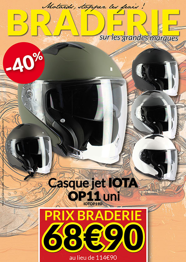 -40% Casque jet Iota OP11 à 68€90 à 114€90