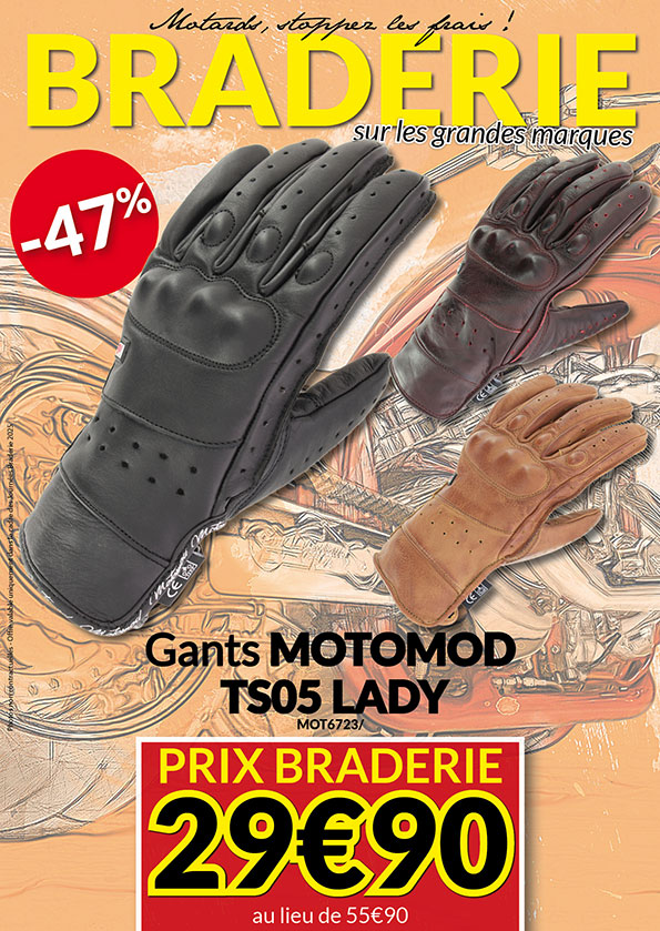 -47% Gants Motomod TS05 Lady à 29€90 au lieu de 55€90