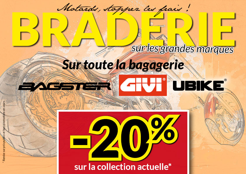 -20% sur la bagagerie Bagster, Givi, UBike