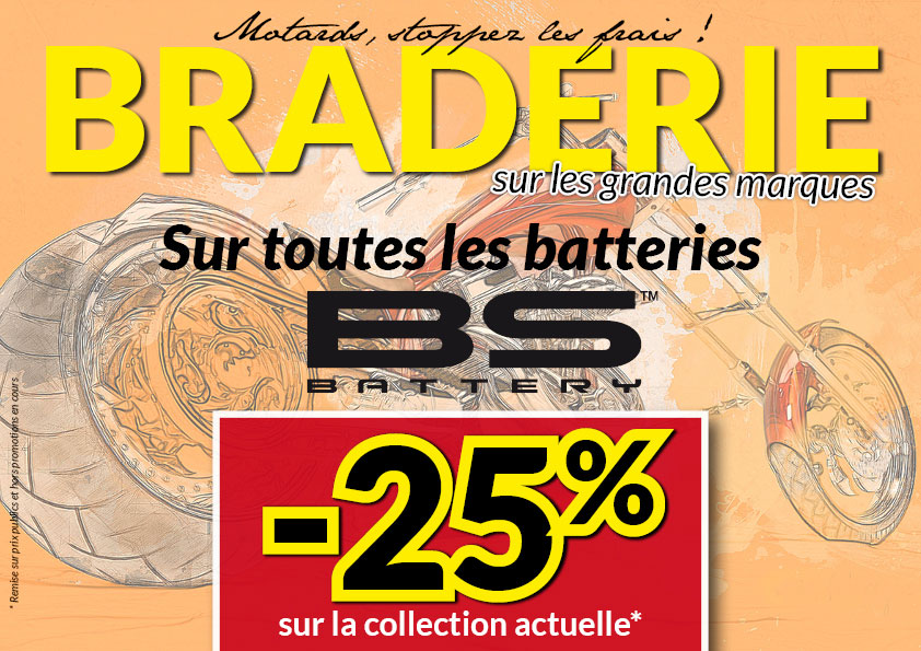 -25% sur les batteries BS