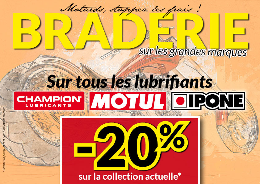 -20% sur les lubrifiants Champion, Motul, IPONE