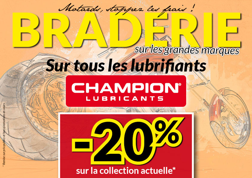 -20% sur les lubrifiants Champion