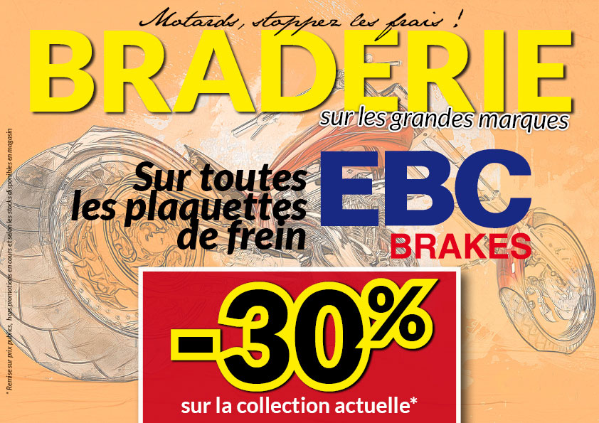 -30% sur les plaquettes de frein EBC