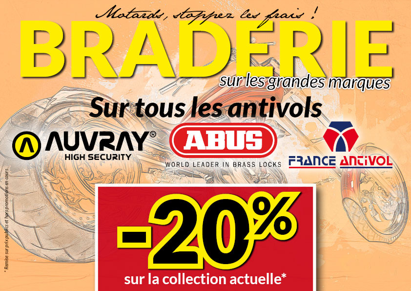 -20% sur les antivols Auvray, Abus, France Antivol