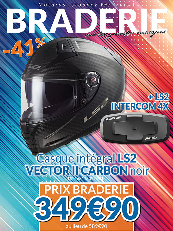 -41% Casque intégral LS2 Vector II Carbon à 349€90 au lieu de 589€90