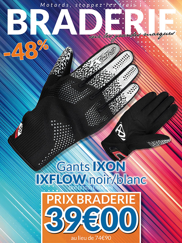 -48% Gants Ixon IXFLOW à 39€ au lieu de 74€90