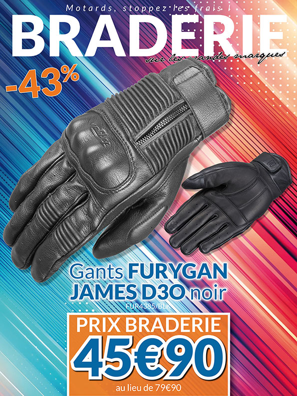 -43% Gants Furygan James D3o à 45€90 au lieu de 79€90