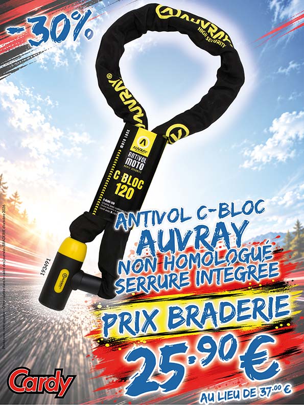 -30% Antivol C-Bloc Auvray non homologué à 25€90 au leu de 37€