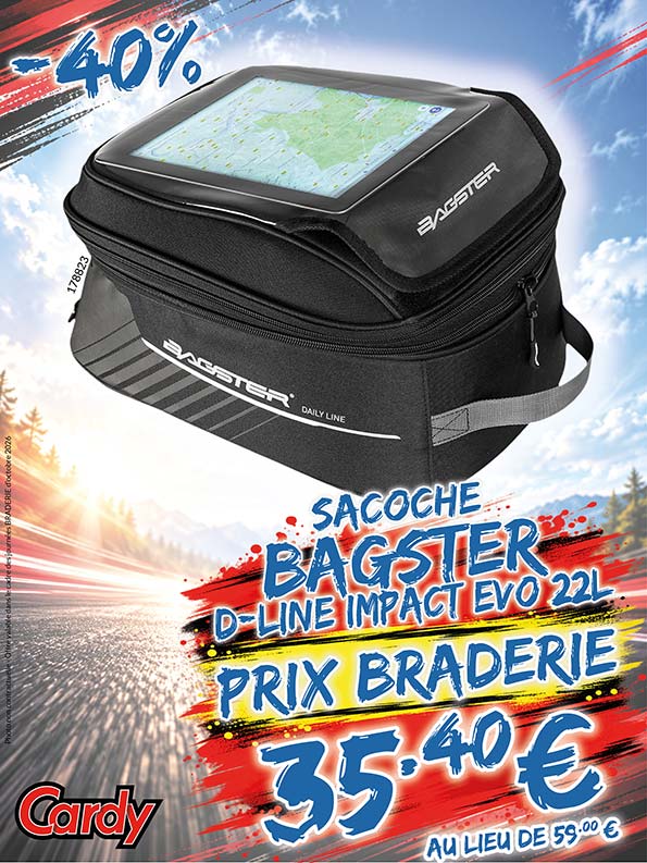 -40% Sacoche Bagster D-Line Impact Evo 22L à 35€40 au lieu de 59€