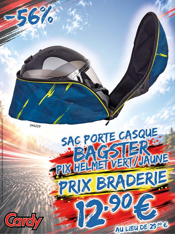 -56% Sac porte casque Bagster Pix Helmet à 12€90 au lieu de 29€