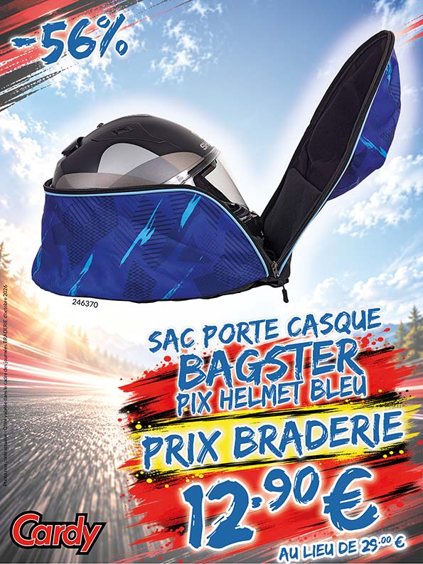 -56% Sac Porte Casque Bagster Pix Helmet à 12€90 au lieu de 29€