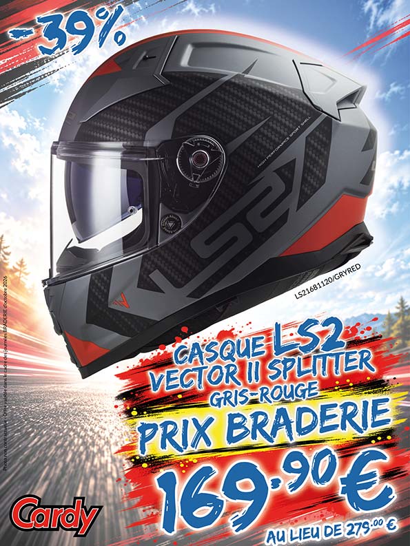 -39% Casque LS2 Vector II Splitter à 169€90 au lieu de 279€
