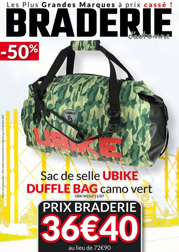 Sac de selle UBIKE Duffle Bag Camo Vert à -50% 36,40€ au lieu de 72,90€