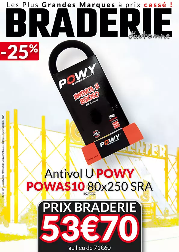 Antivol U Powy Powas10 80x250 SRA à -25% 53,70€ au lieu de 71,60€
